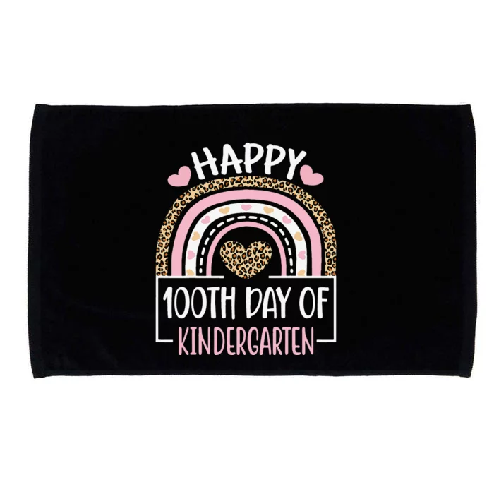 100th Day Of Kindergarten Funny 100 Days Of School Teacher Microfiber Hand Towel