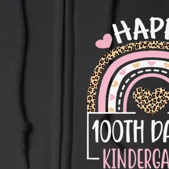 100th Day Of Kindergarten Funny 100 Days Of School Teacher Full Zip Hoodie