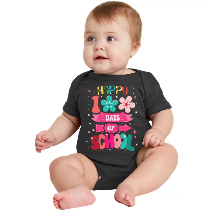 100 Days Of School Girl 100th Day Of School Baby Bodysuit