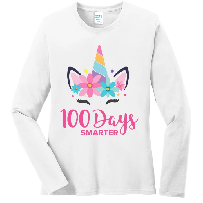 100 Days Of School Unicorn Girl Costume Ladies Long Sleeve Shirt