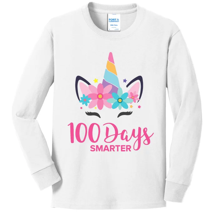 100 Days Of School Unicorn Girl Costume Kids Long Sleeve Shirt