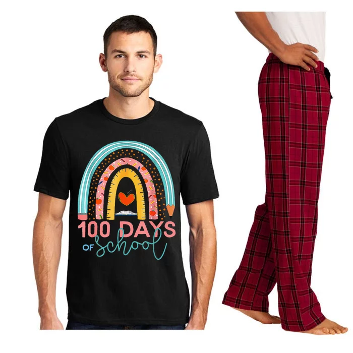 100th Day Of School Teacher 100 Days Smarter Boho Rainbow Pajama Set