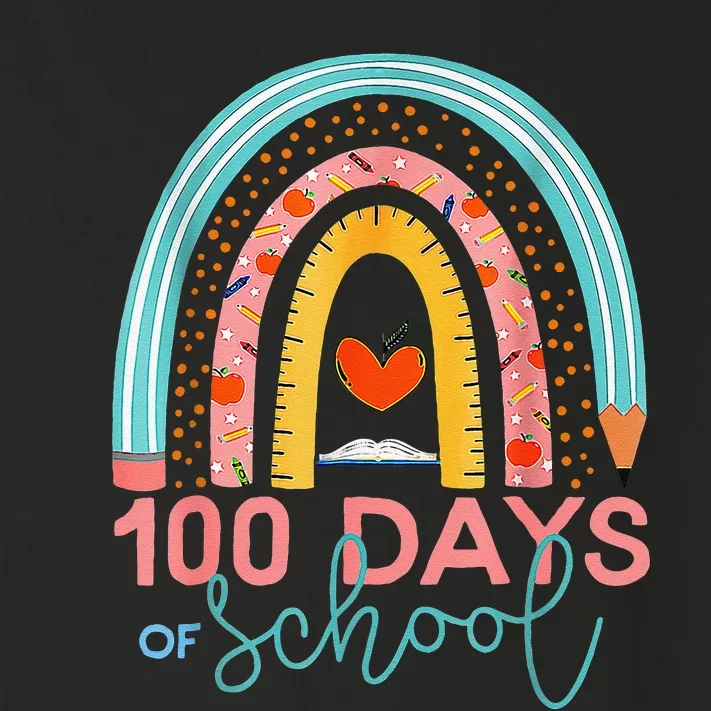 100th Day Of School Teacher 100 Days Smarter Boho Rainbow Toddler Long Sleeve Shirt