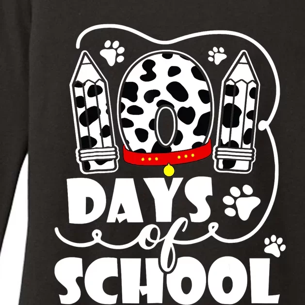 101 Days Of School Dalmatian Dog 100 Days Smarter Womens CVC Long Sleeve Shirt