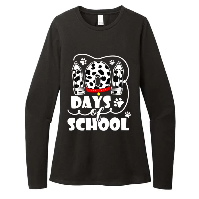 101 Days Of School Dalmatian Dog 100 Days Smarter Womens CVC Long Sleeve Shirt