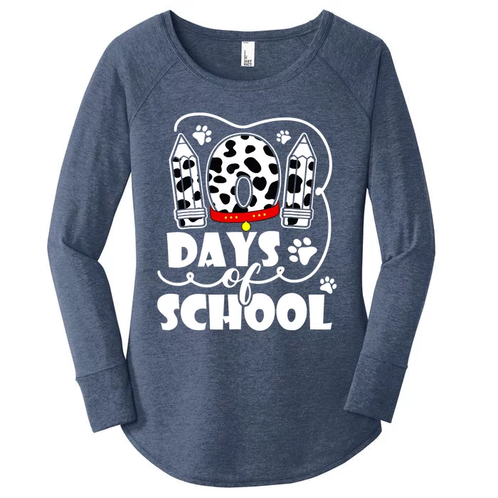 101 Days Of School Dalmatian Dog 100 Days Smarter Women's Perfect Tri Tunic Long Sleeve Shirt