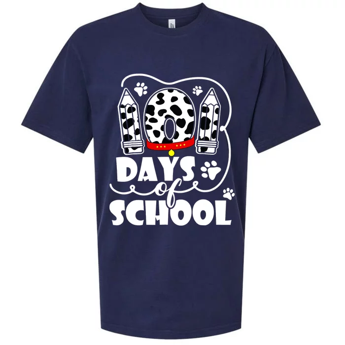 101 Days Of School Dalmatian Dog 100 Days Smarter Sueded Cloud Jersey T-Shirt