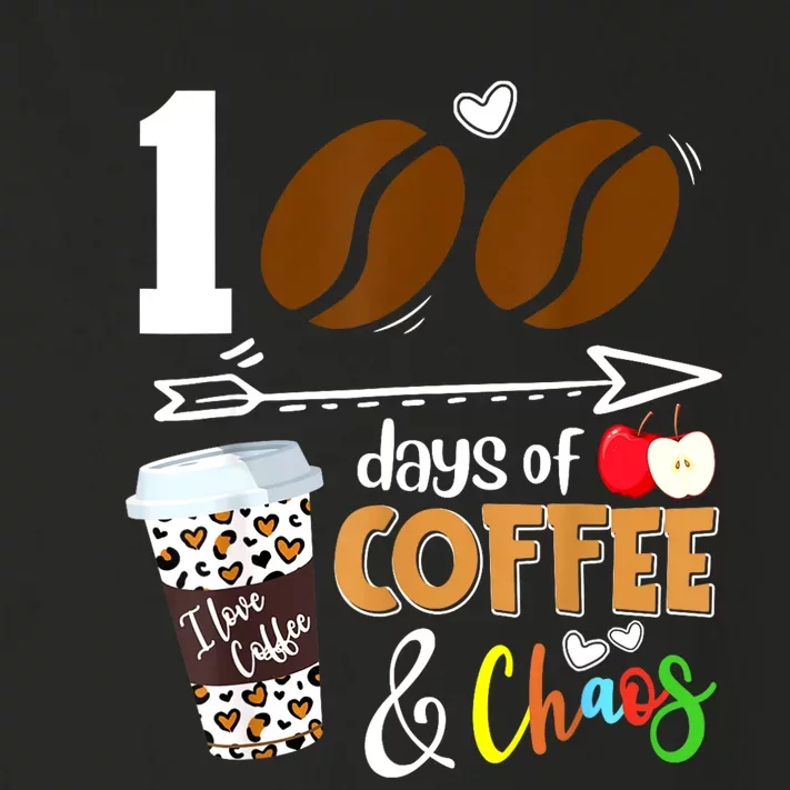 100 Days Of Coffee 100th Day Of School For Teacher Student Toddler Long Sleeve Shirt