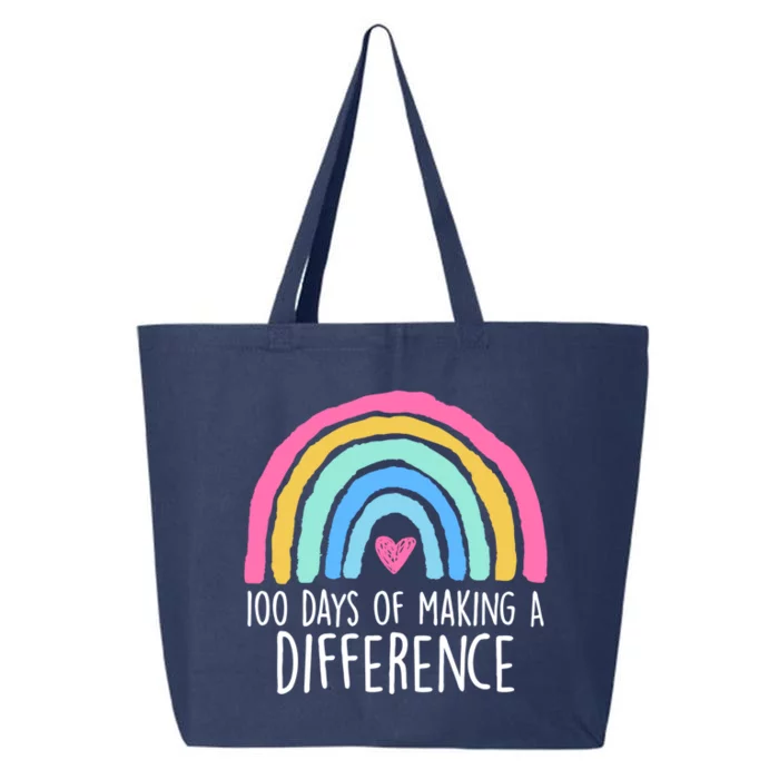 100 Days Of Making A Difference 100th Day Of School Teacher Gift 25L Jumbo Tote