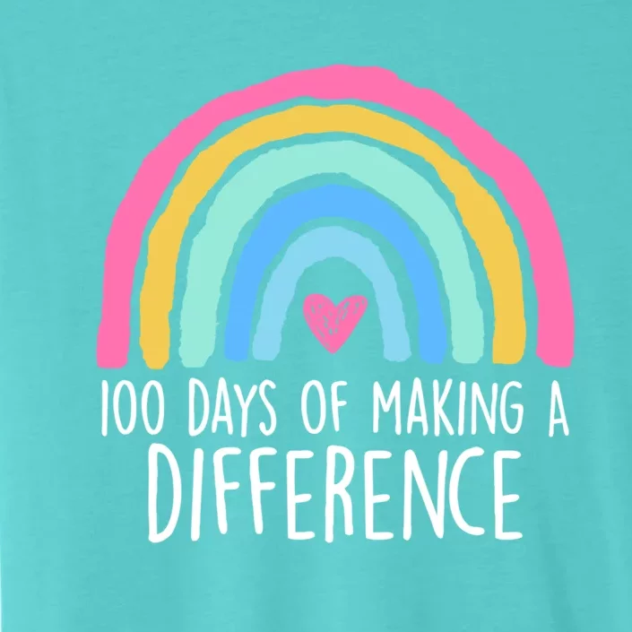 100 Days Of Making A Difference 100th Day Of School Teacher Gift ChromaSoft Performance T-Shirt