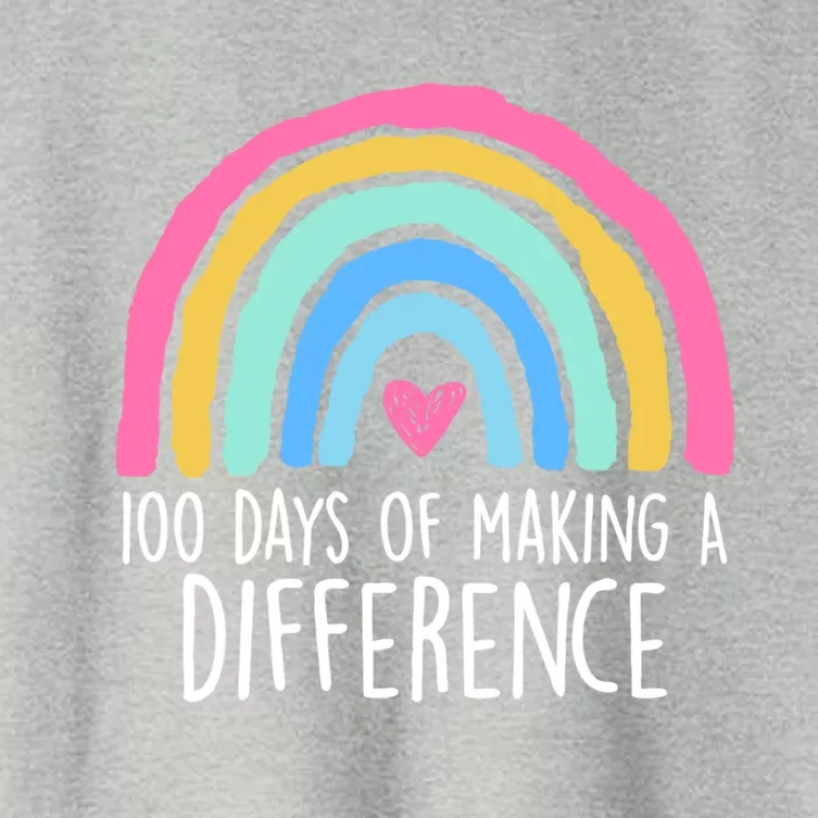 100 Days Of Making A Difference 100th Day Of School Teacher Gift Women's Crop Top Tee