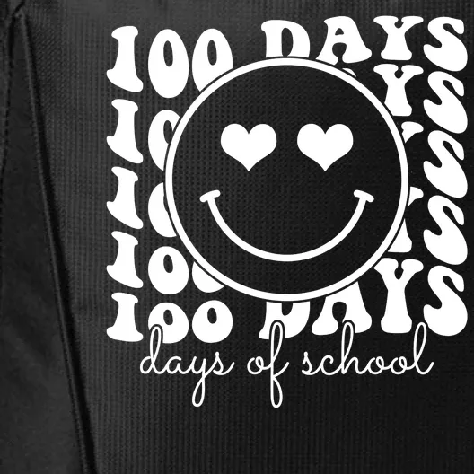 100 Days Of School Retro Smiley Heart City Backpack