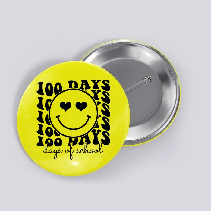 100 Days Of School Retro Smiley Heart Button