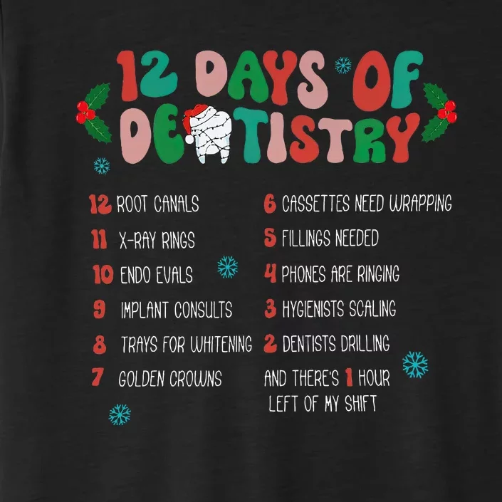 12 Day Of Dentistry Christmas Dentist Dental Hygienist ChromaSoft Performance T-Shirt