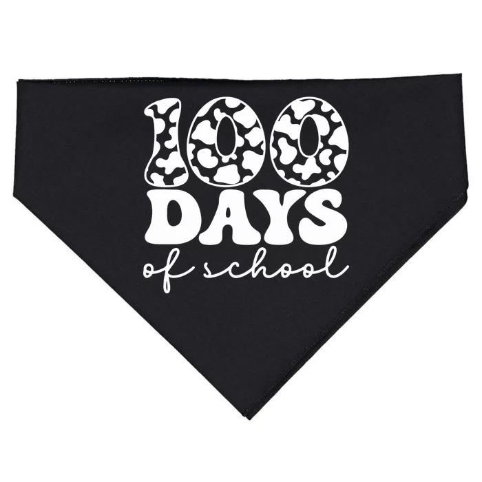 100 Days Of School Cow USA-Made Doggie Bandana