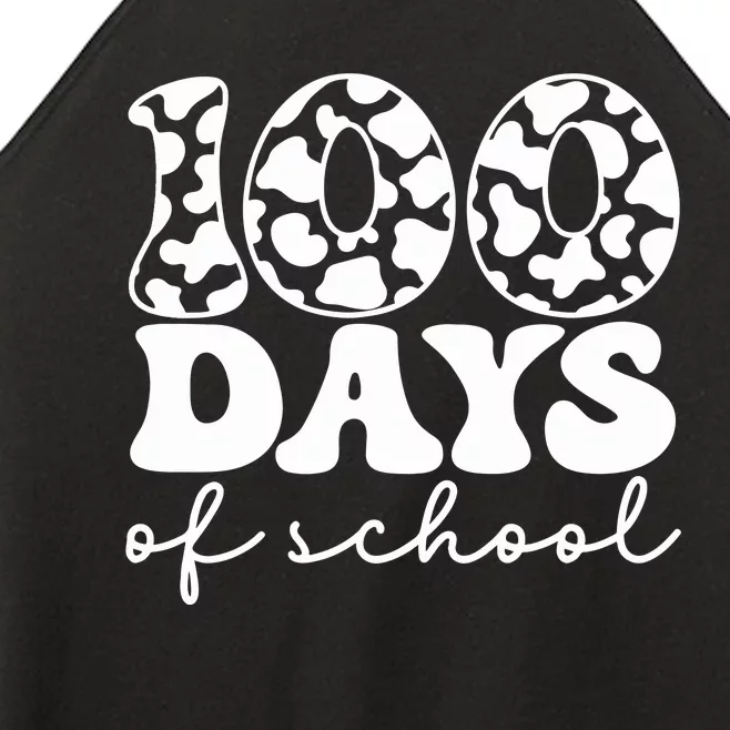 100 Days Of School Cow Women’s Perfect Tri Rocker Tank