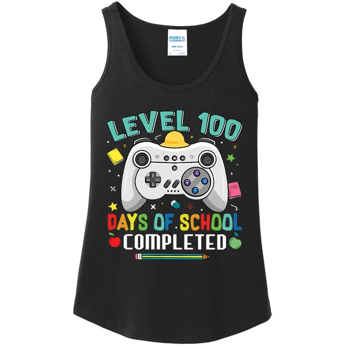 100 Days Of School Level Gamer 100 Days Of School Completed 100 Days Student Ladies Essential Tank