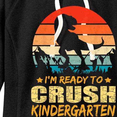 1st Day Of Kindergarten Im Ready To Crush Dinosaur Boy Women's Fleece Hoodie