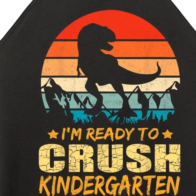 1st Day Of Kindergarten Im Ready To Crush Dinosaur Boy Women’s Perfect Tri Rocker Tank