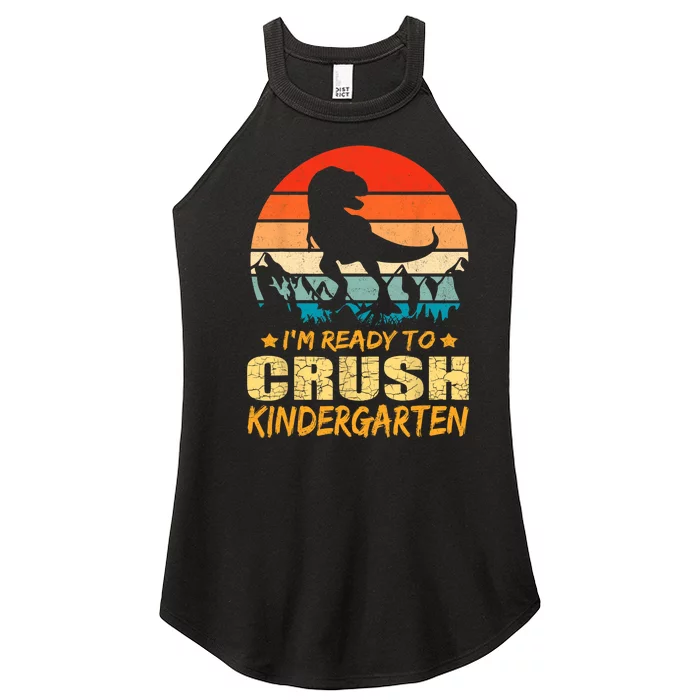 1st Day Of Kindergarten Im Ready To Crush Dinosaur Boy Women’s Perfect Tri Rocker Tank