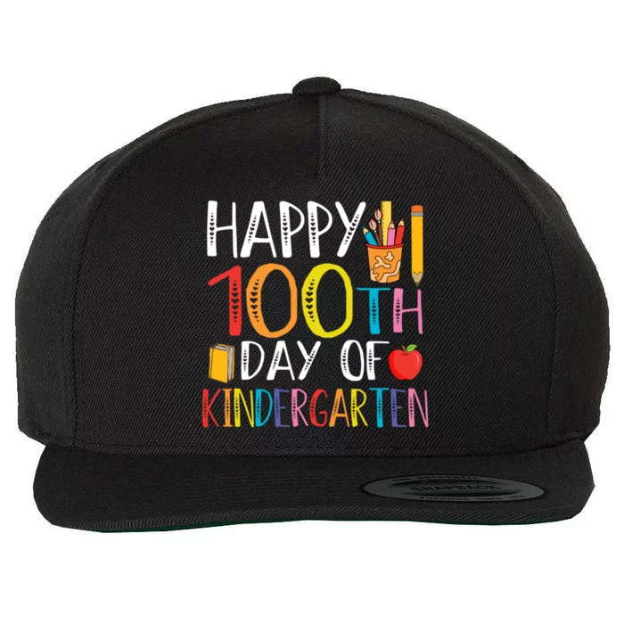 100th Day Of Kindergarten Teachers 100 Days Of School Gift Wool Snapback Cap