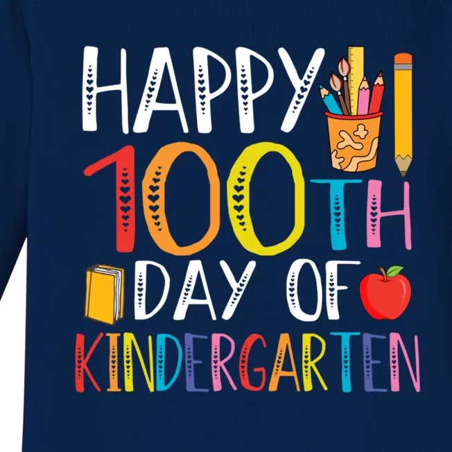 100th Day Of Kindergarten Teachers 100 Days Of School Gift Baby Long Sleeve Bodysuit