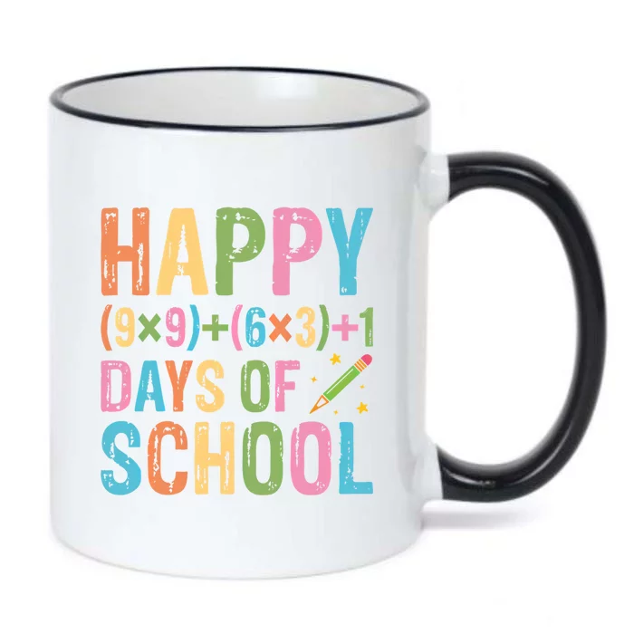 100th Day Of School Teacher 100 Days Of School Math Funny Gift Black Color Changing Mug