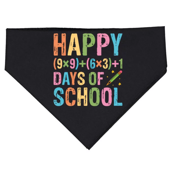 100th Day Of School Teacher 100 Days Of School Math Funny Gift USA-Made Doggie Bandana