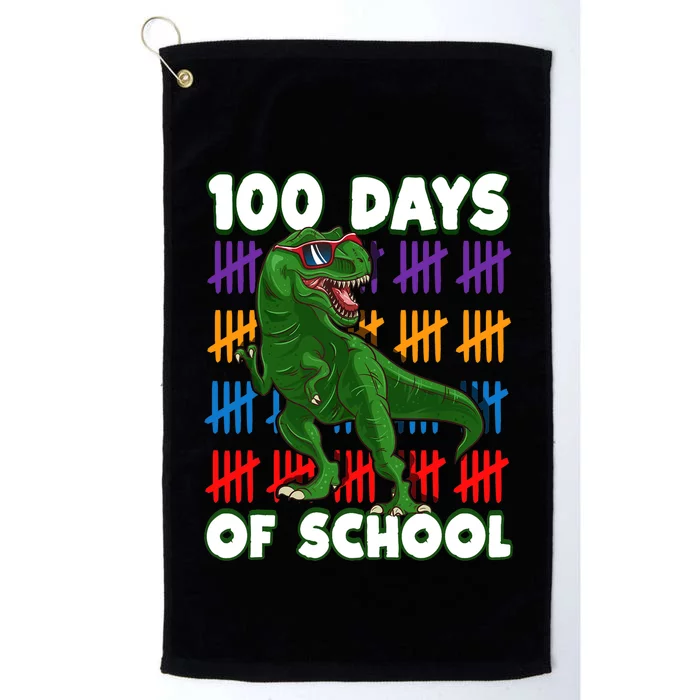 100 Days Of School 100th Day Dino Platinum Collection Golf Towel