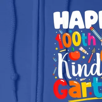 100th Day Of Kindergarten Teachers 100 Days Of School Cool Gift Full Zip Hoodie