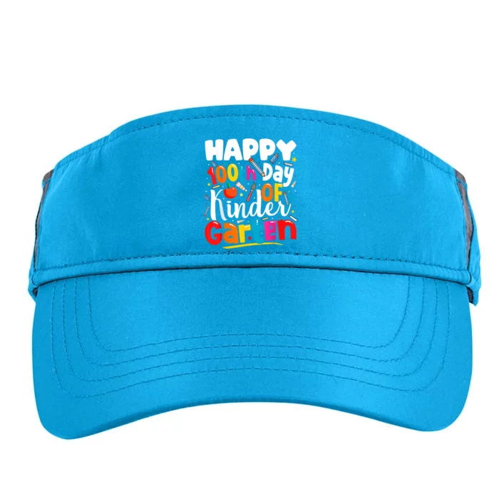 100th Day Of Kindergarten Teachers 100 Days Of School Cool Gift Adult Drive Performance Visor