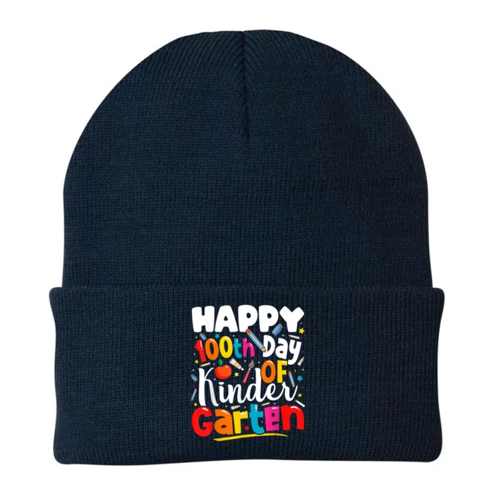 100th Day Of Kindergarten Teachers 100 Days Of School Cool Gift Knit Cap Winter Beanie