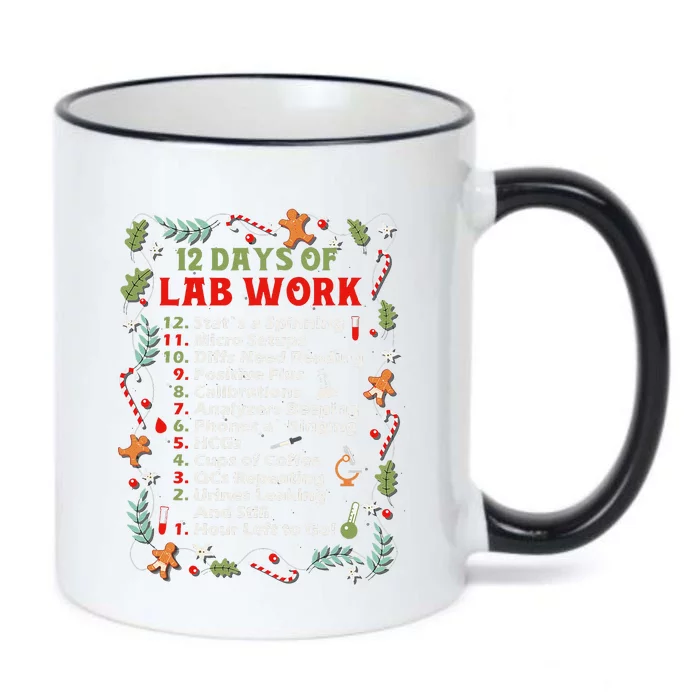 12 Days Of Lab Technician Christmas Funny Medical Laboratory Black Color Changing Mug