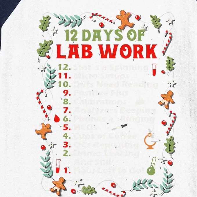 12 Days Of Lab Technician Christmas Funny Medical Laboratory Baseball Sleeve Shirt