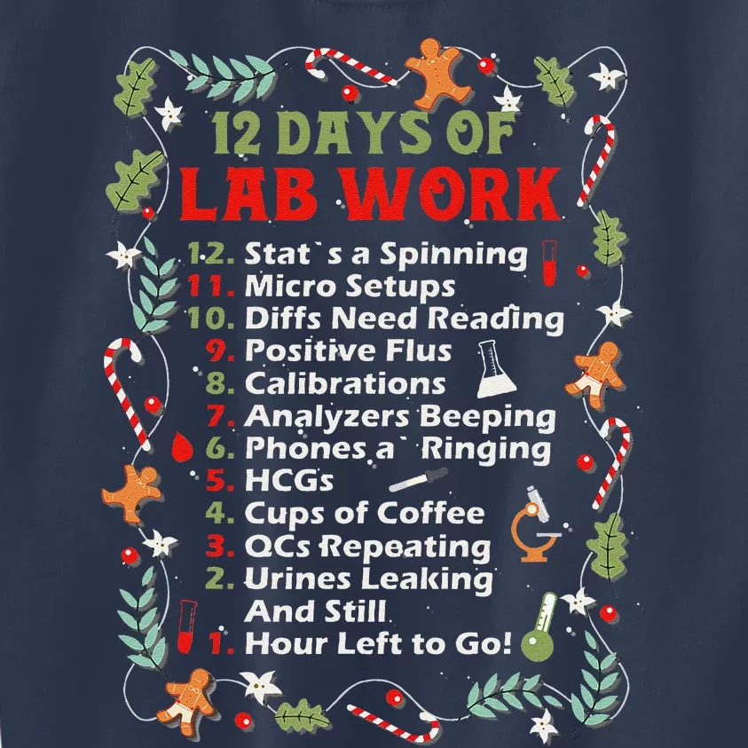 12 Days Of Lab Technician Christmas Funny Medical Laboratory Kids Sweatshirt