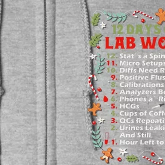 12 Days Of Lab Technician Christmas Funny Medical Laboratory Full Zip Hoodie