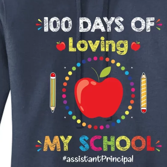 100 Days Of School Assistant Principal Funny Quote Cute Gift Women's Pullover Hoodie