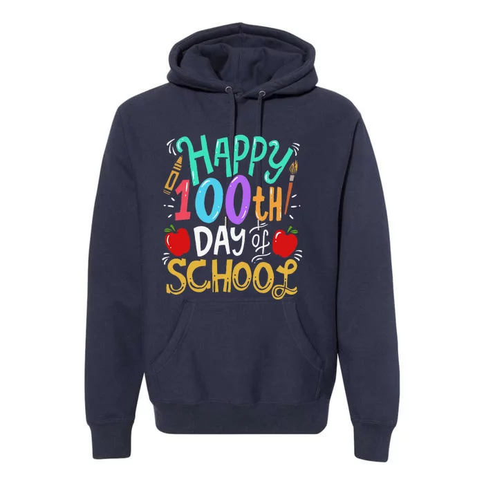 100 Days Of School Teacher Gift Premium Hoodie