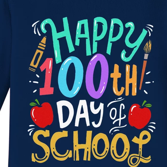 100 Days Of School Teacher Gift Baby Long Sleeve Bodysuit