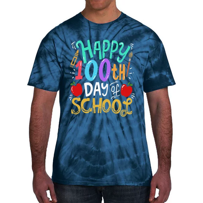 100 Days Of School Teacher Gift Tie-Dye T-Shirt