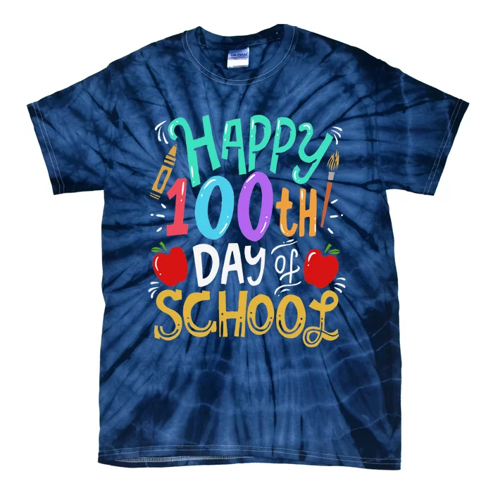 100 Days Of School Teacher Gift Tie-Dye T-Shirt