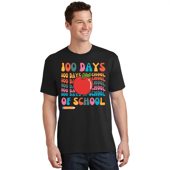 100 Days Of School Teacher 100 Days Teacher Retro 100 Days T-Shirt