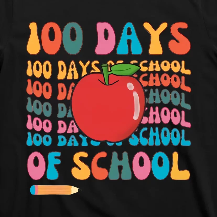 100 Days Of School Teacher 100 Days Teacher Retro 100 Days T-Shirt