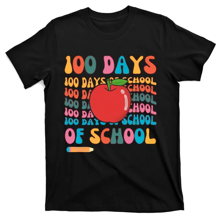 100 Days Of School Teacher 100 Days Teacher Retro 100 Days T-Shirt