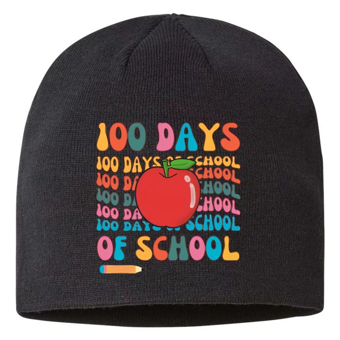 100 Days Of School Teacher 100 Days Teacher Retro 100 Days 8 1/2in Sustainable Knit Beanie