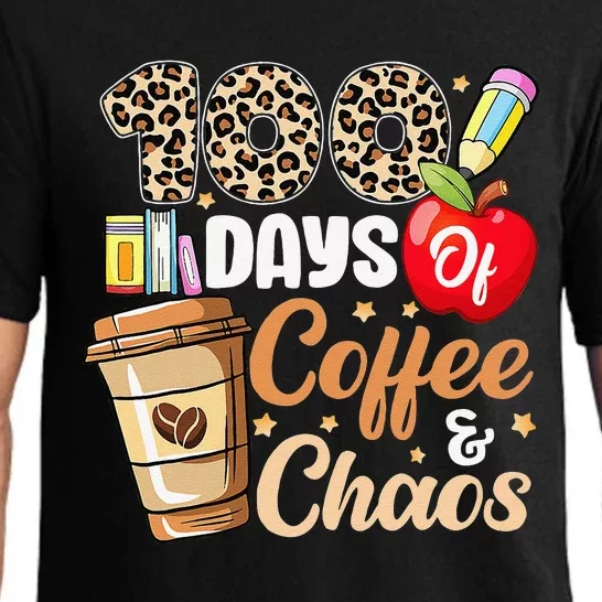 100 Days Of Coffee And Chaos 100th Day Of School Leopard Pajama Set