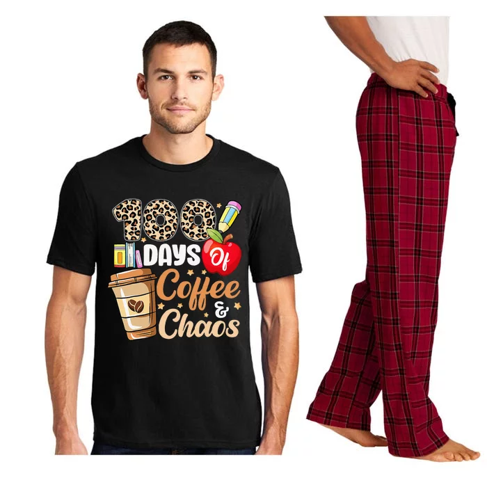 100 Days Of Coffee And Chaos 100th Day Of School Leopard Pajama Set