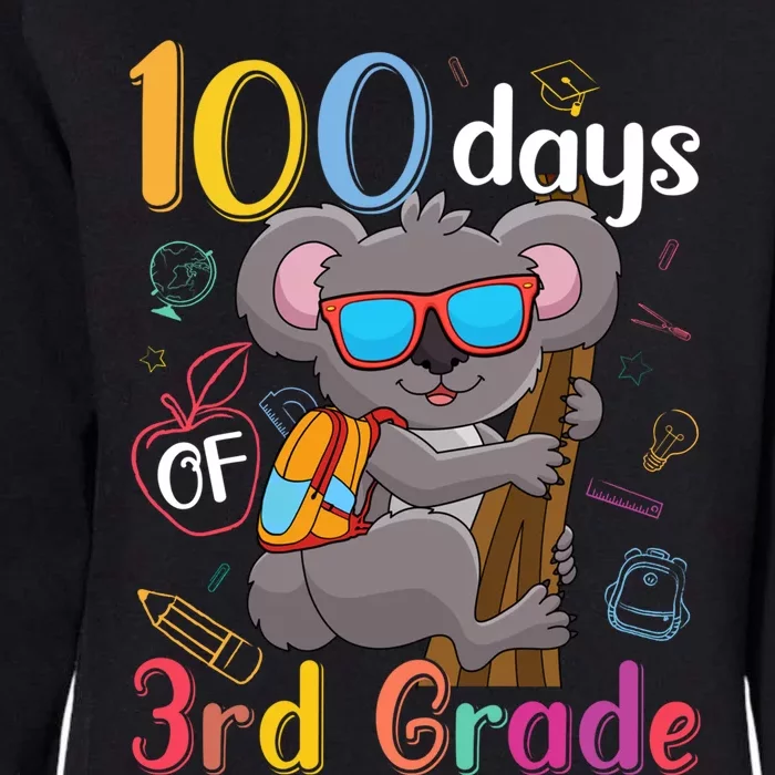 100 Days Of 3Rd Grade Koala 100Th Day School Third Grade Gift Womens California Wash Sweatshirt