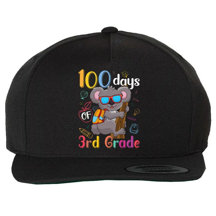 100 Days Of 3Rd Grade Koala 100Th Day School Third Grade Gift Wool Snapback Cap