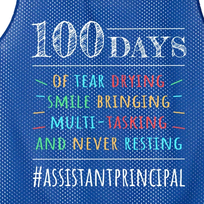 100 Days Of School Assistant Principal Cute Gift Mesh Reversible Basketball Jersey Tank